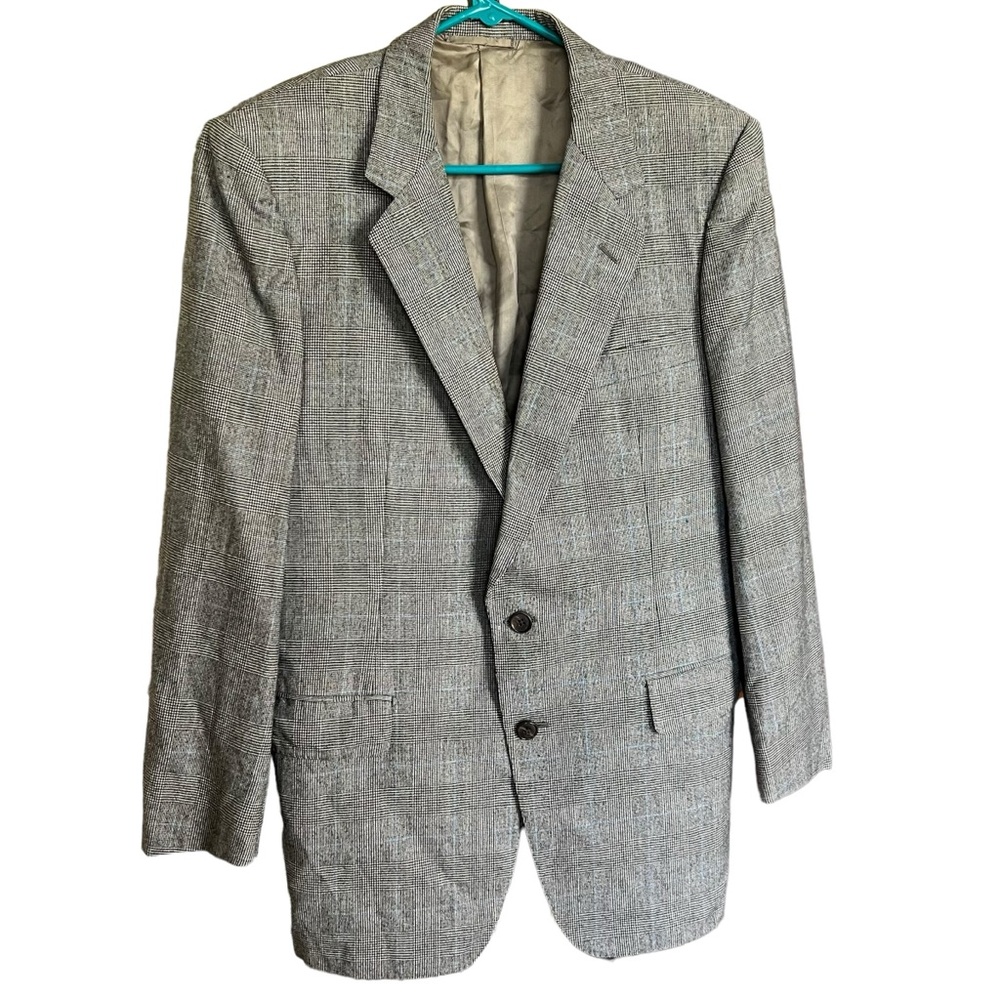 Savile Row Sport coat 40 R Wool Plaid made in Italy